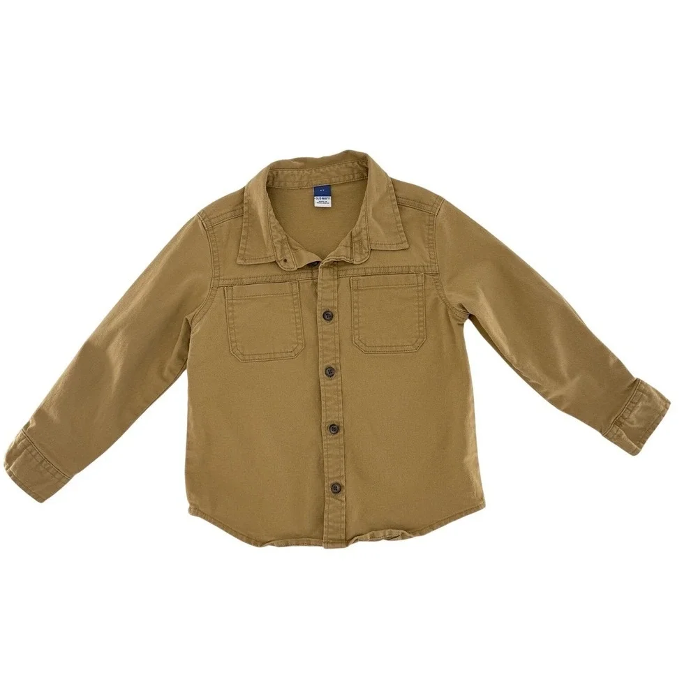 Old Navy Boy's Twill Workwear‎ Cotton Utility Shirt Size 4T Normcore
